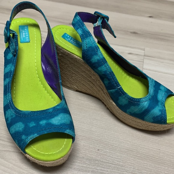 Calypso St. Barth for Target Blue and Green Size 7 Sandals - Picture 10 of 12